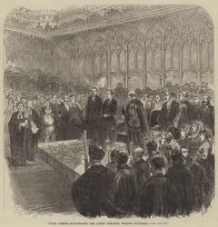 Prinz Arthur weiht das Albert-Gedenkfenster in der Guildhall ein